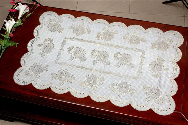 PVC Lace Table Mat/Placemat with Gold or Silver