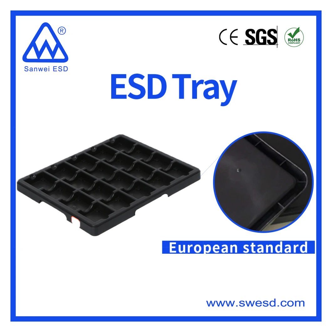 Anti-Static Plastic Storage Conductive Tray ESD Tray for PCB