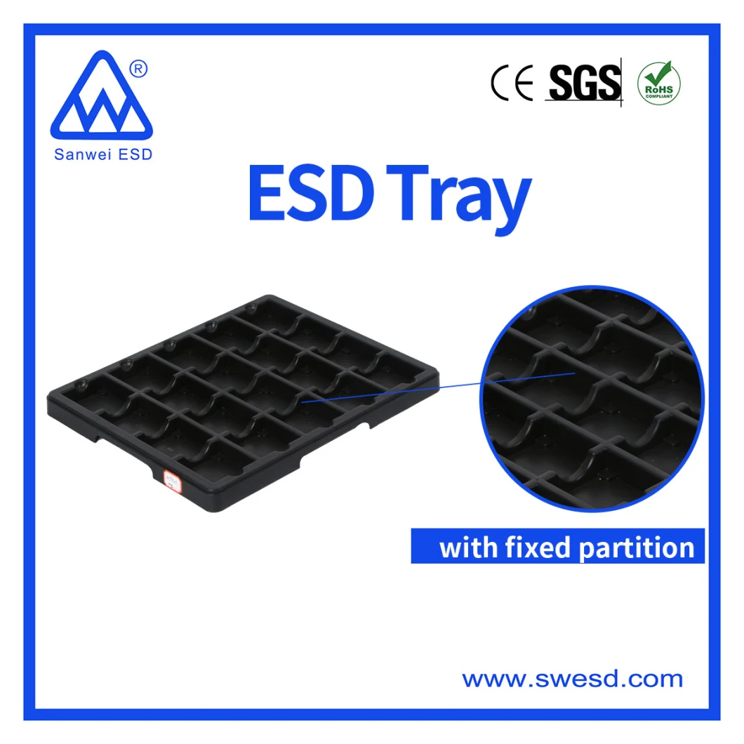 Anti-Static Plastic Storage Conductive Tray ESD Tray for PCB
