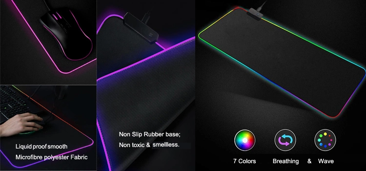 RGB Soft Gaming Mouse Pad Large Oversized Glowing RGB LED Extended Gaming Mouse Pad