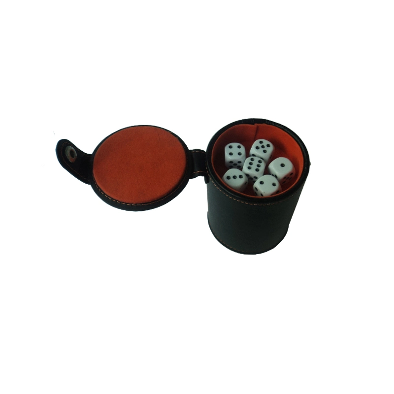 2021 Wholesale Leather Dice Shaker Cup Custom Logo Dice Game Cup with Dices
