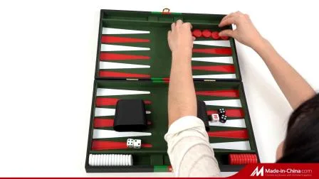 Hot Board Game Échecs faits à la main Jeux d'échecs en bois Imitation cuir Backgammon