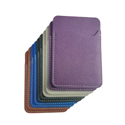 Porte-cartes de téléphone portable en cuir PU de portefeuille de téléphone adhésif OEM d'usine pour tous les smartphones et étuis