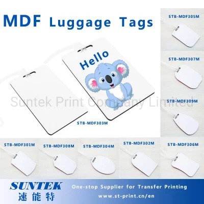 Étiquettes de bagage en MDF vierges de sublimation de 3 mm