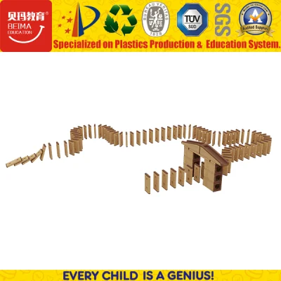 Nouveaux matériaux en bois Domino Building Block DIY Toy Domino Game Toy Set