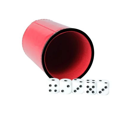 Prix ​​du fabricant OEM Custom Black PU Leather Red Velvet Dice Cup