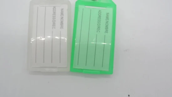 Étiquette d'identification de bagage Nom Porte-clés Porte-clés en plastique Porte-clés avec anneau fendu Porte-clés