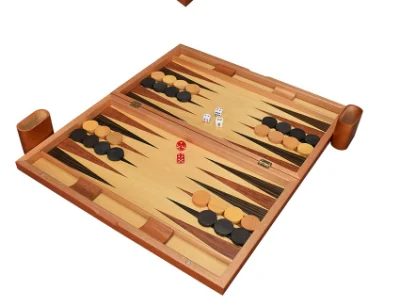 Ensemble de backgammon en bois massif classique Backgammon pliant de voyage