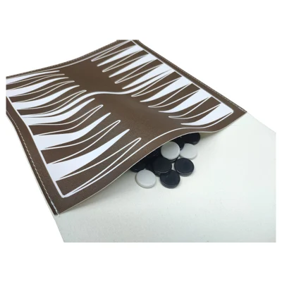 Ensemble de tapis en cuir de backgammon portable à prix d'usine avec boîte d'emballage