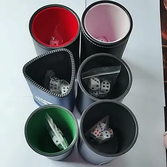 Custmoized Plastic PU Leather Dice Shaker Cup avec couvercle